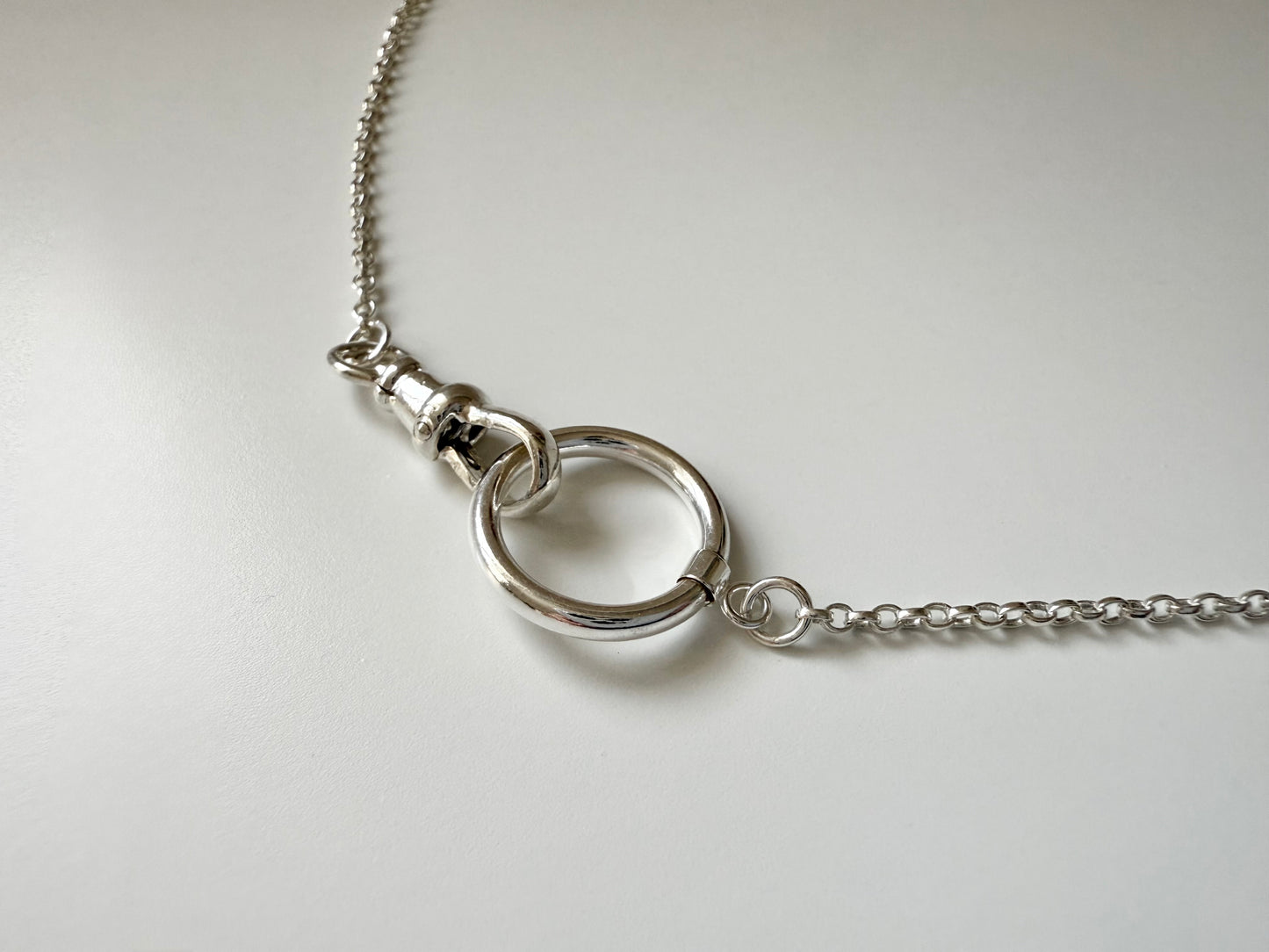 Sterling Silver Albert Swivel Clasp Necklace