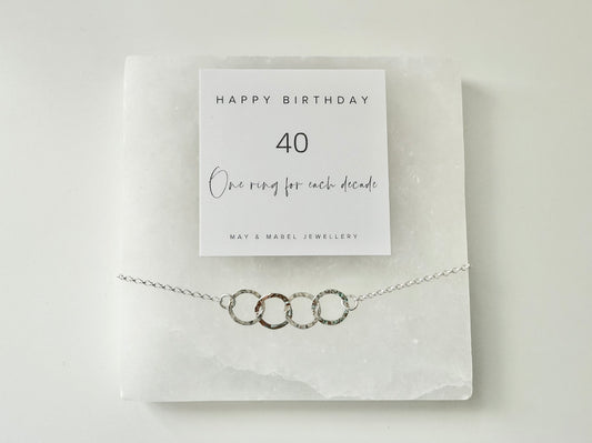 Sterling Silver Bracelet for 40th Birthday