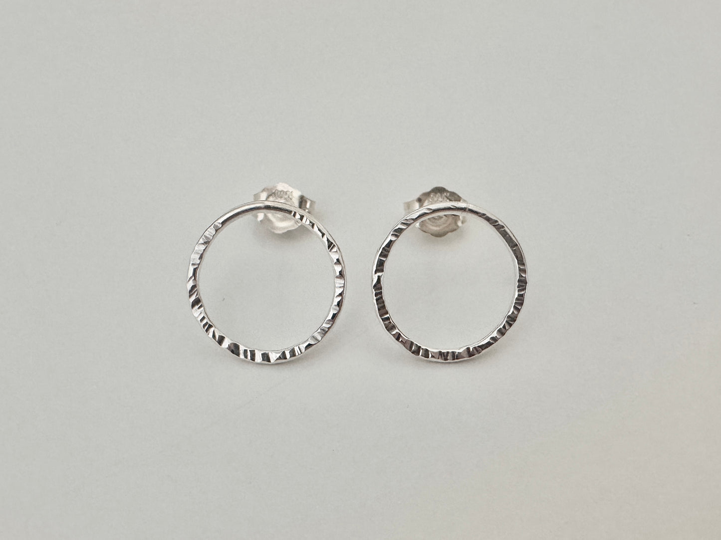 Silver Circle Stud Earrings