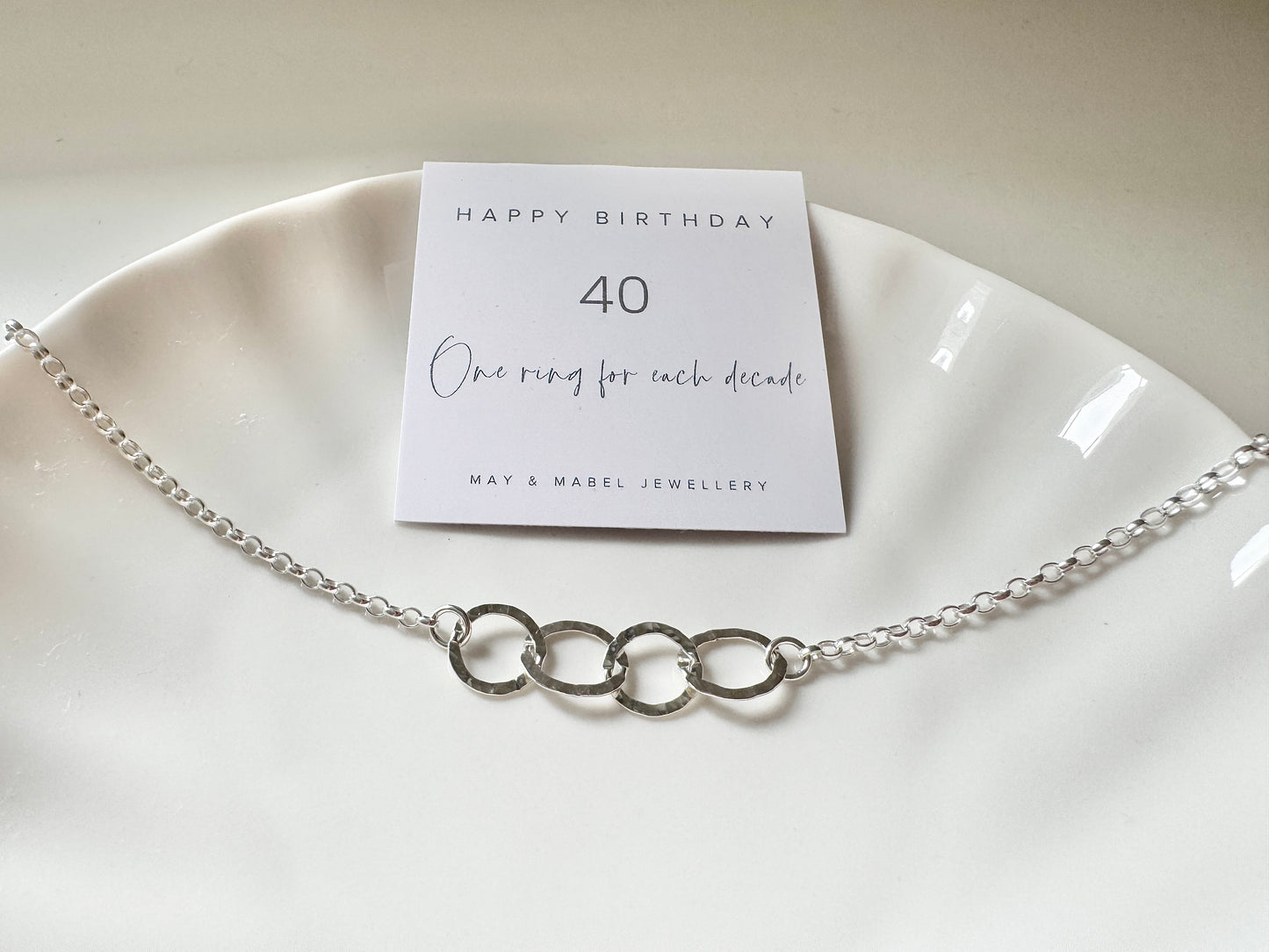 40th Birthday Sterling Silver Interlinked Necklace