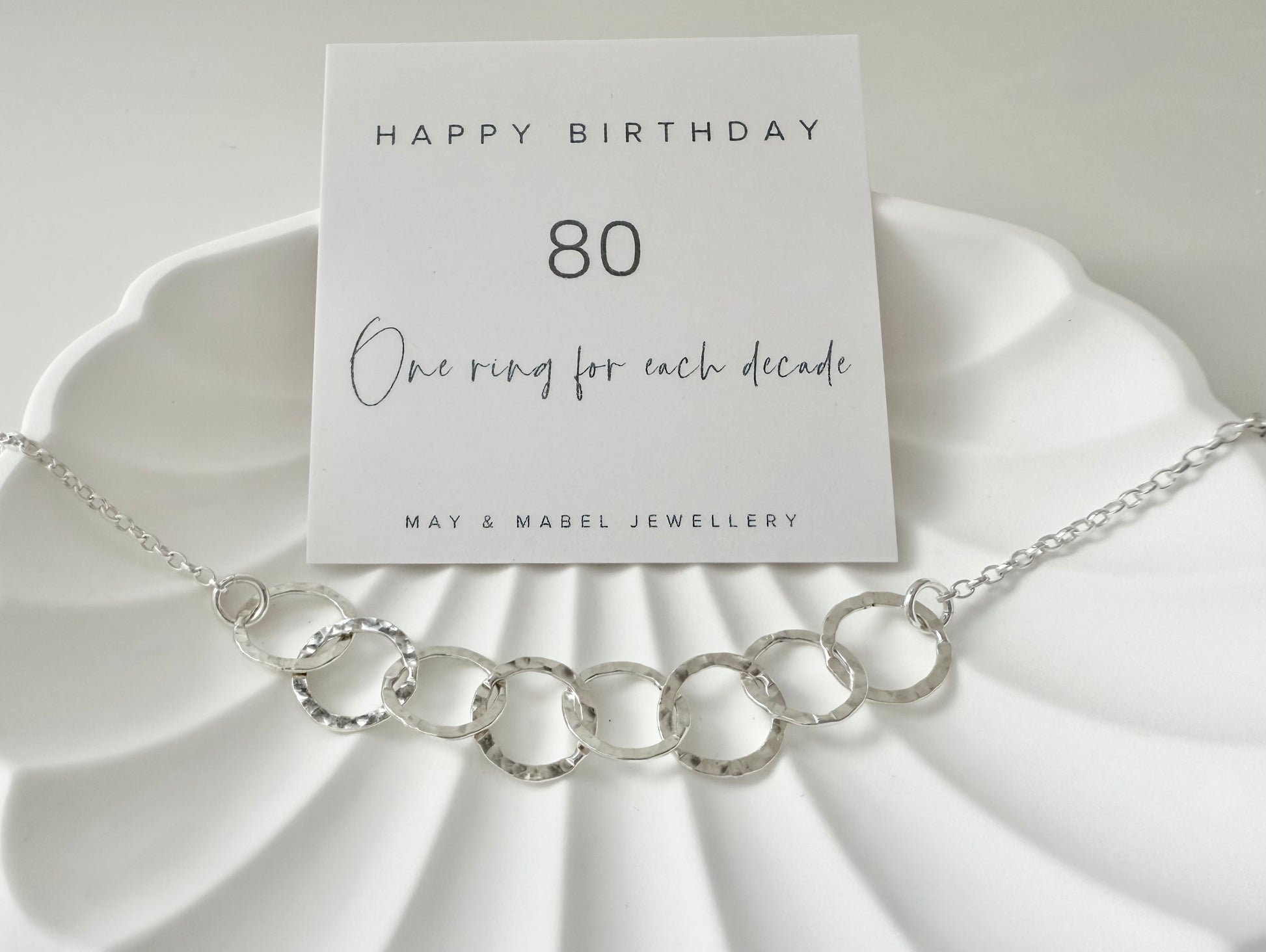 80th Birthday Sterling Silver Interlinked Necklace – May Mabel