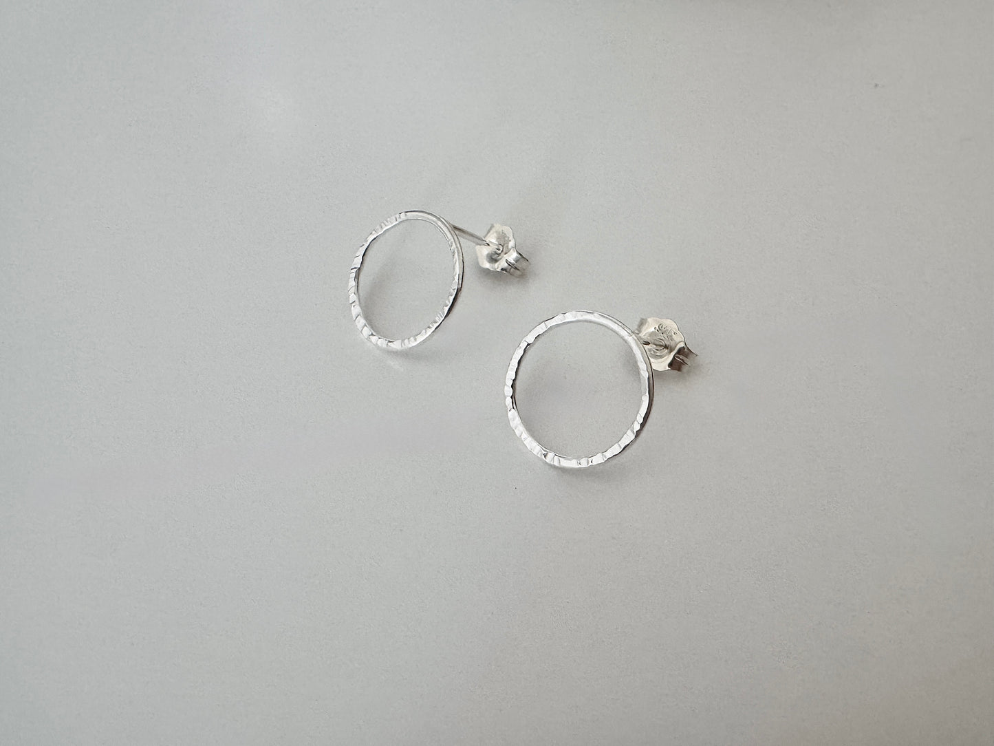 Silver Circle Stud Earrings