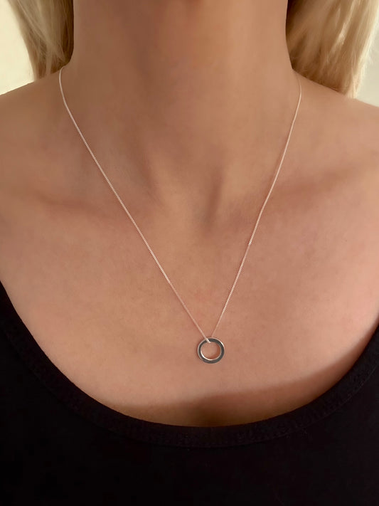 Silver Washer Layering Necklace