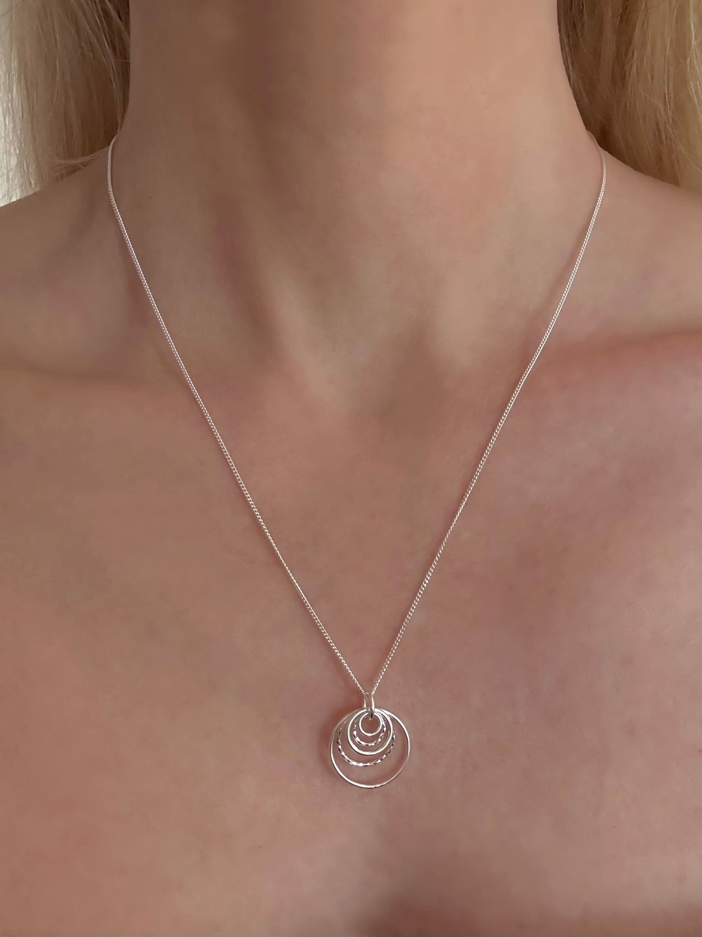 50th Birthday Sterling Silver Necklace for Five Decades