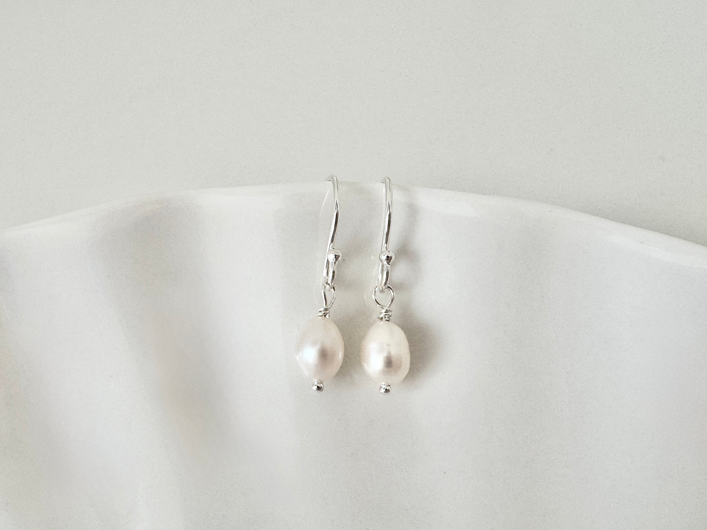 Silver Earrings with Freshwater Pearls