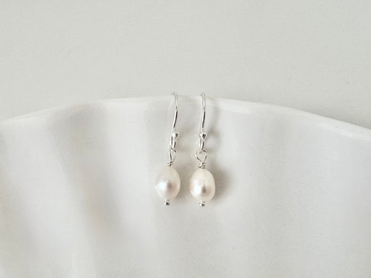 Silver Earrings with Freshwater Pearls