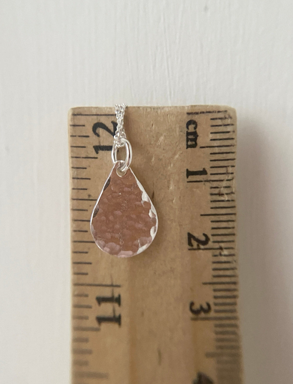 Silver Teardrop Pendant, Petite Necklace
