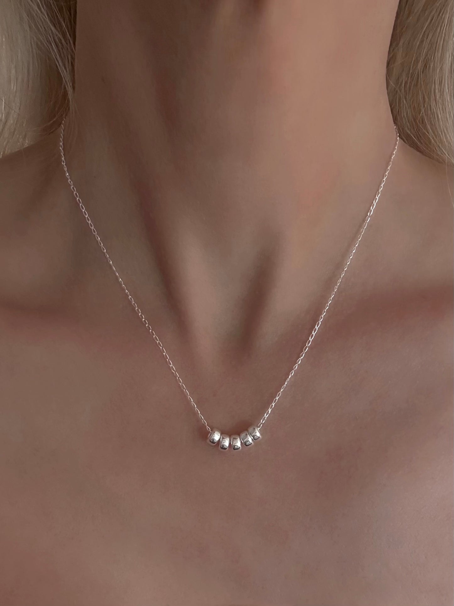 50th Birthday Sterling Silver Necklace with Rondelle Beads