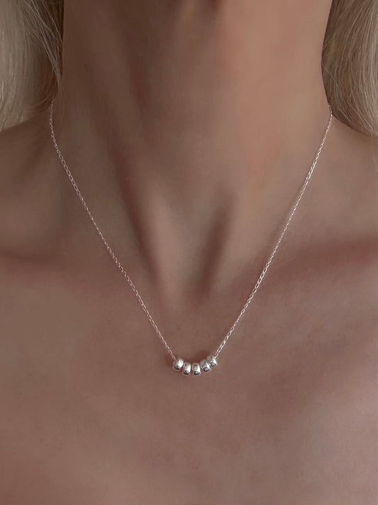 50th Birthday Sterling Silver Necklace with Rondelle Beads