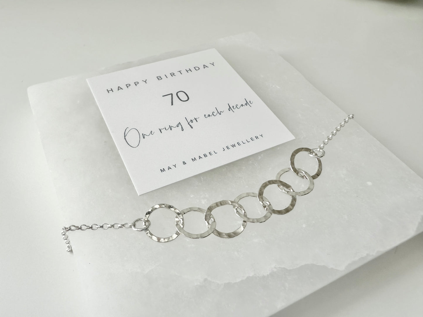 70th Birthday Sterling Silver Interlinked Necklace