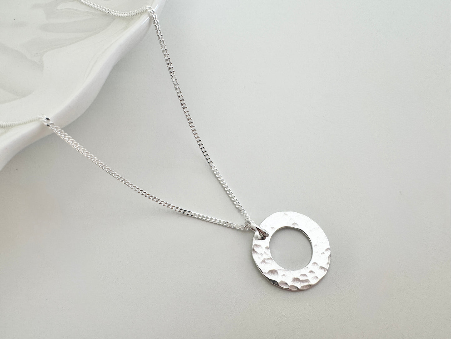 Sterling Silver Circle Pendant Necklace