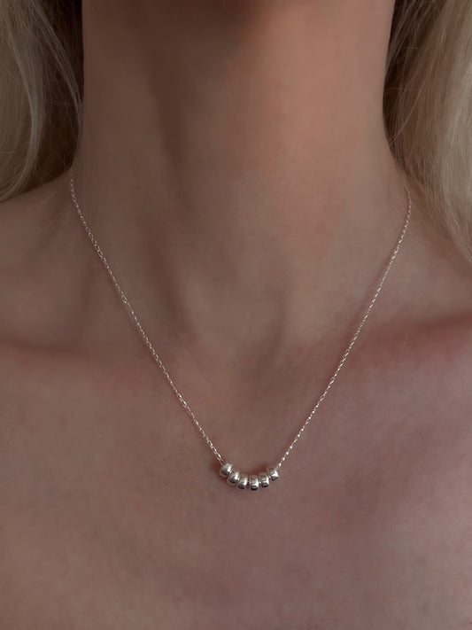 60th Birthday Sterling Silver Necklace with Rondelle Beads