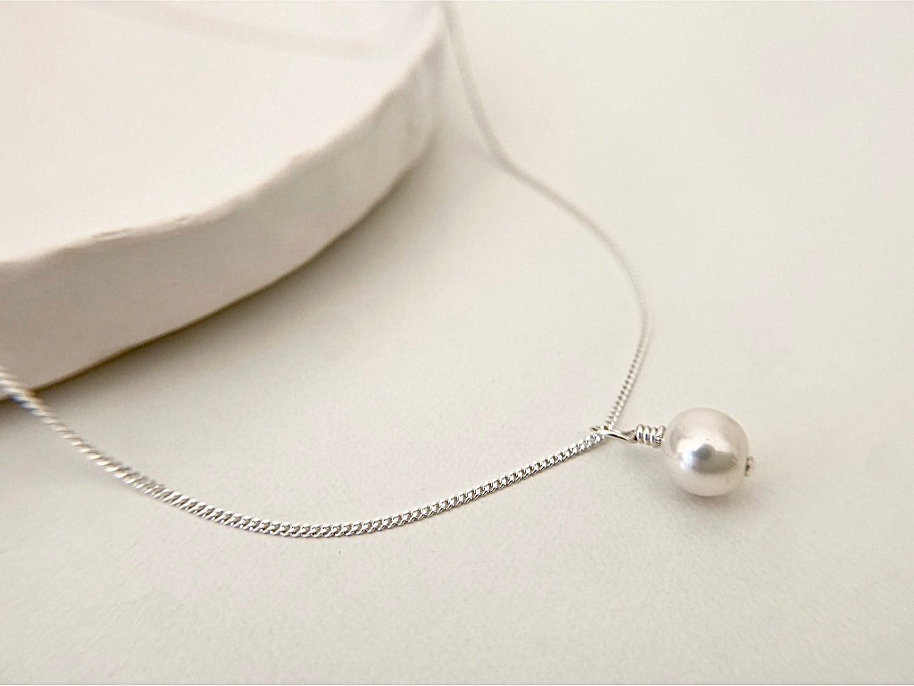 Sterling Silver Pearl Pendant Necklace