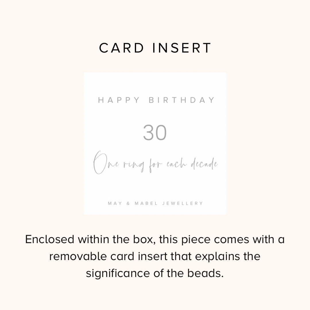 Sterling Silver Three Circles 30th Birthday Pendant Necklace