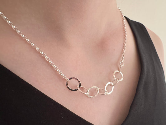 80th Birthday Sterling Silver Interlinked Necklace