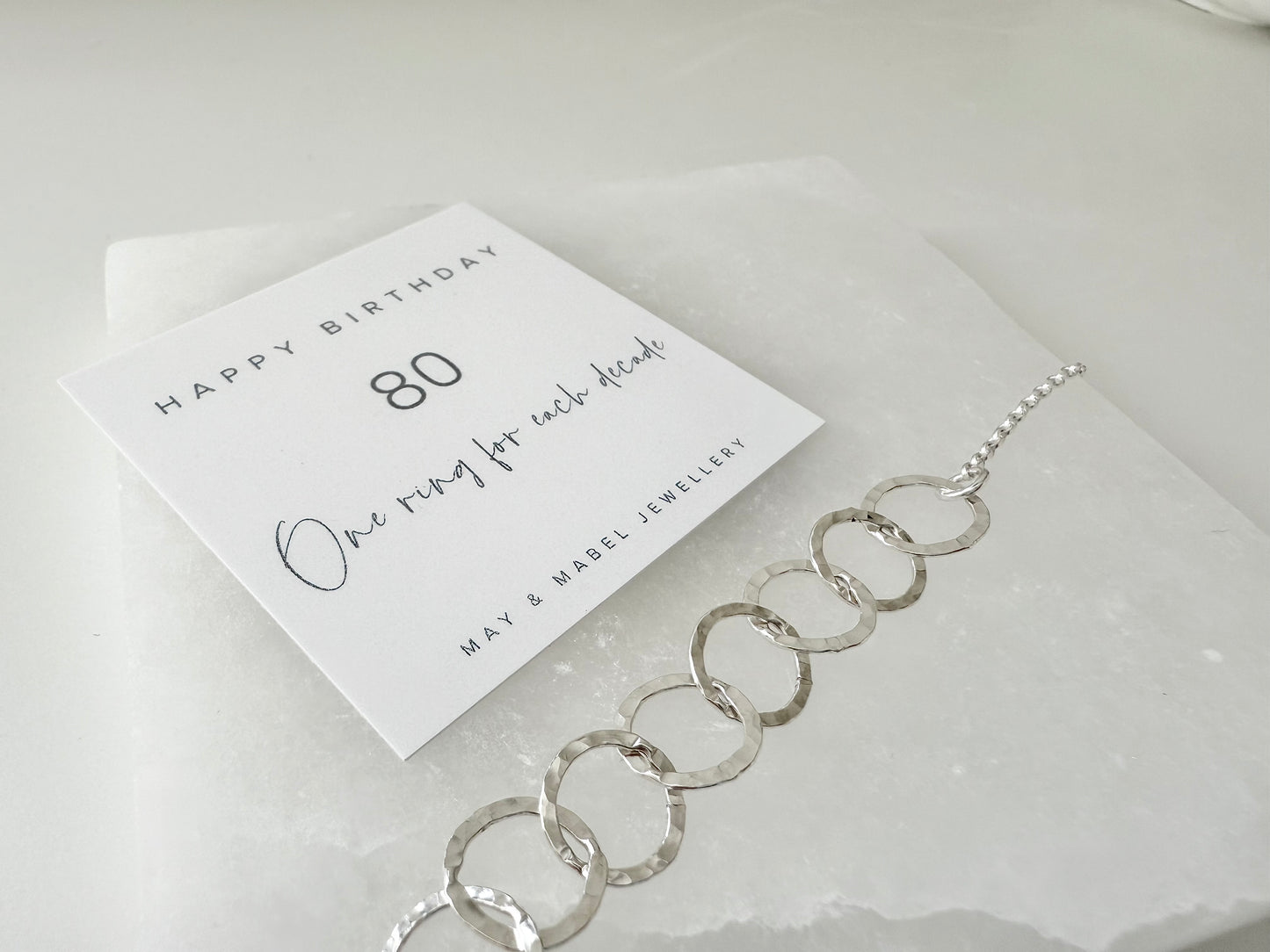 Sterling Silver Bracelet for 80th Birthday