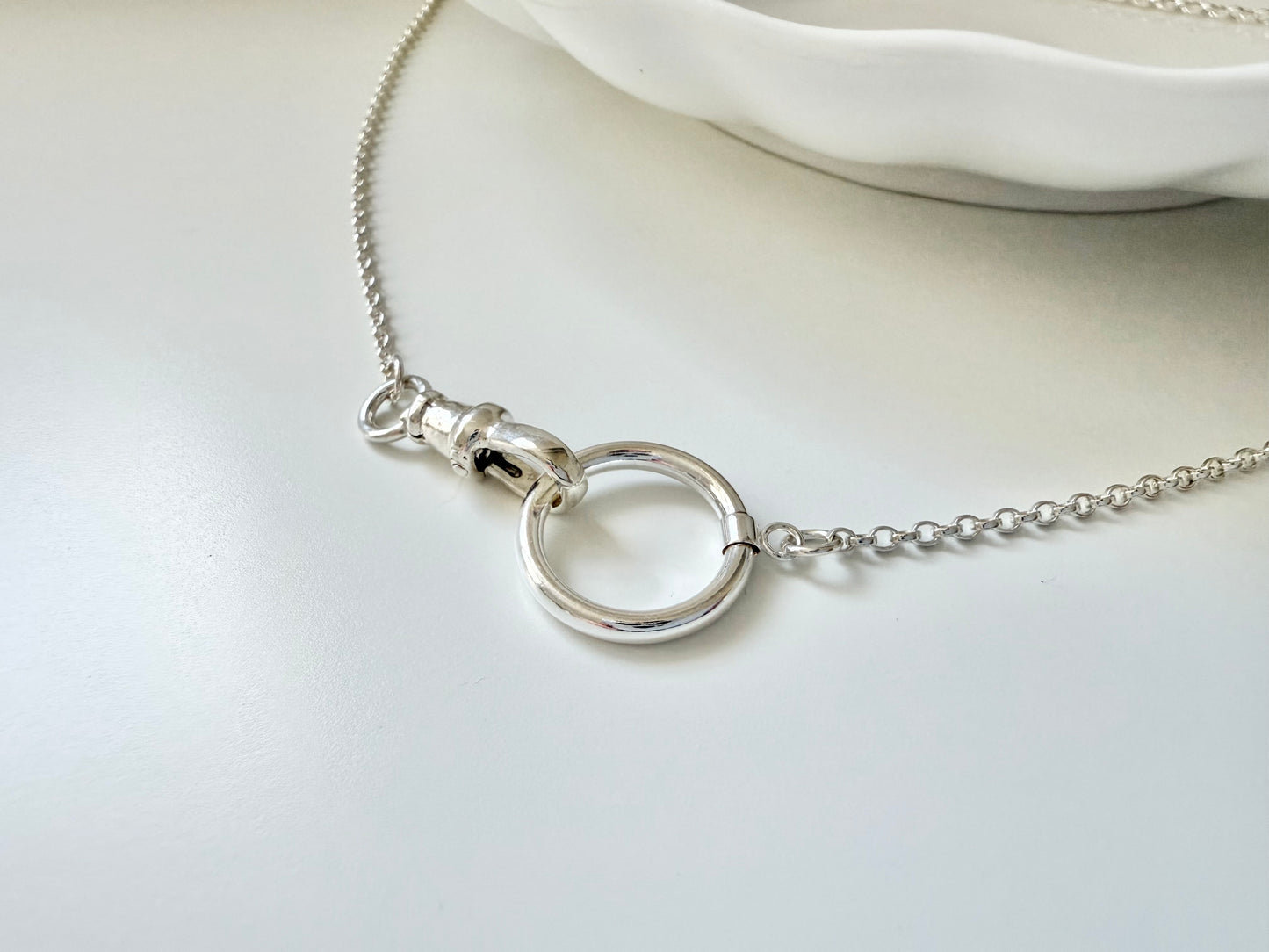 Sterling Silver Albert Swivel Clasp Necklace