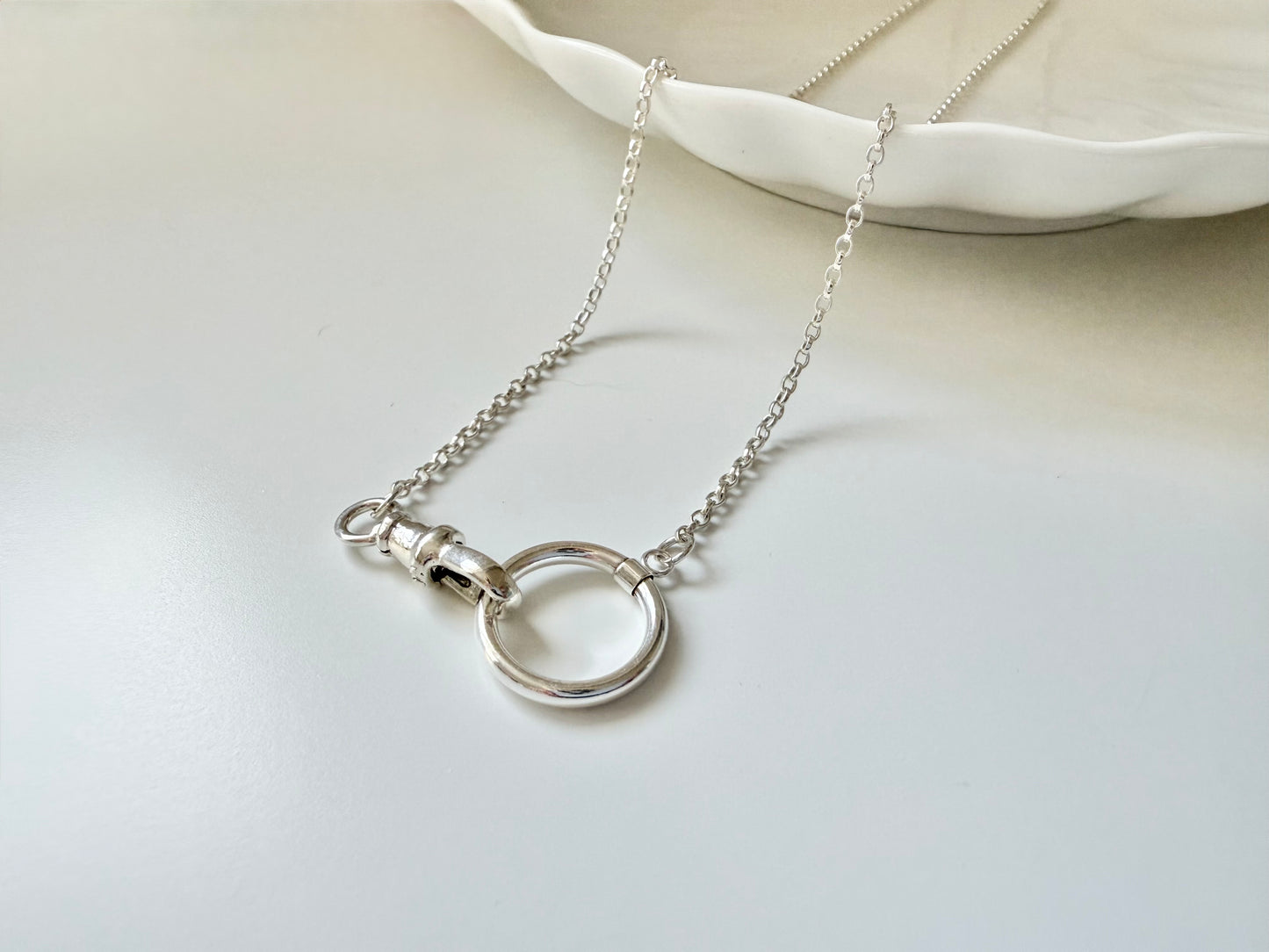 Sterling Silver Albert Swivel Clasp Necklace