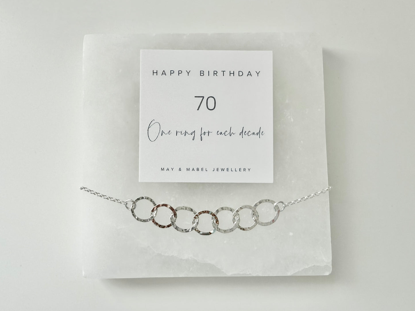 Sterling Silver Bracelet for 70th Birthday