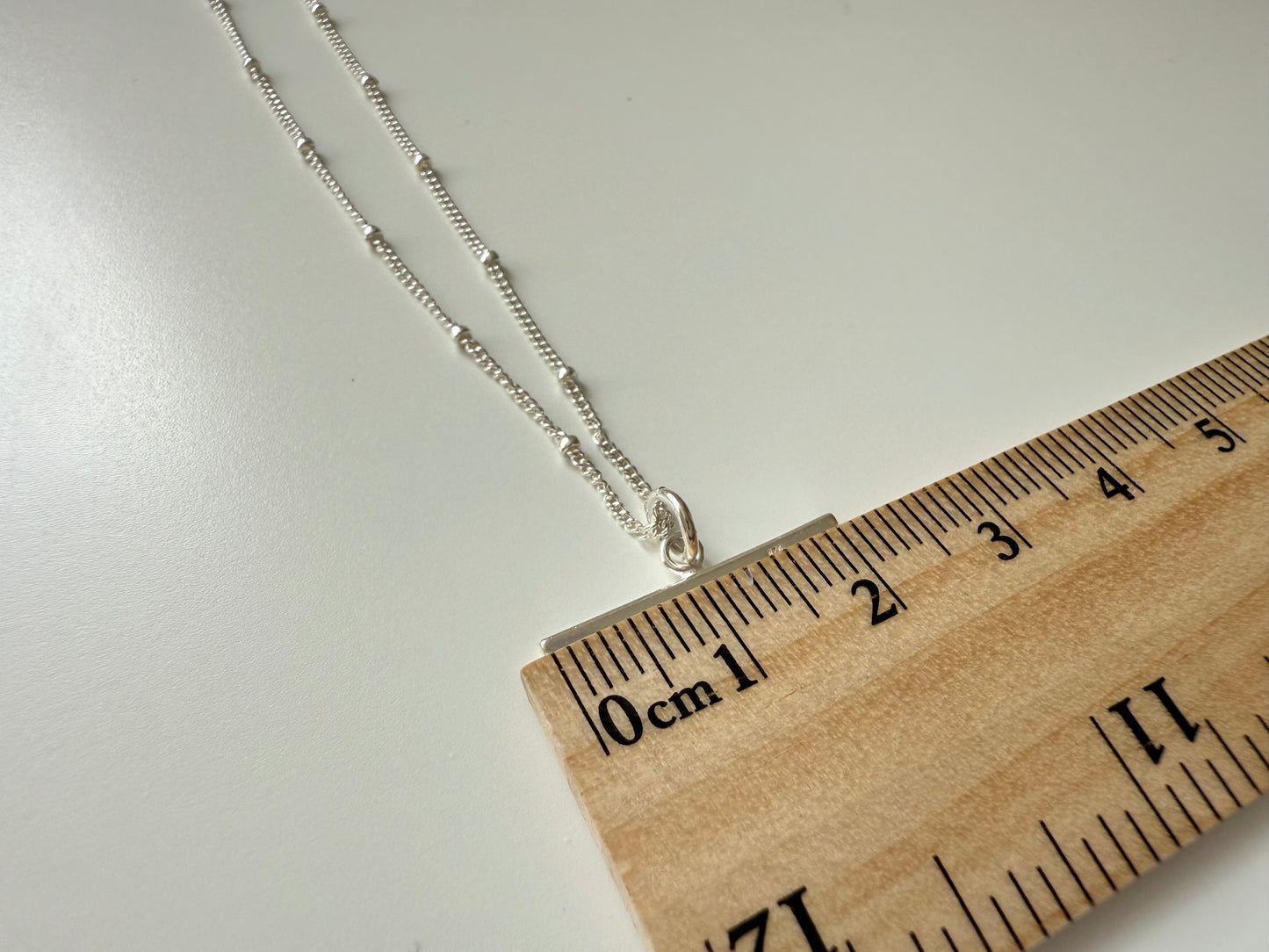 Sterling Silver T-bar Necklace on Satellite Chain