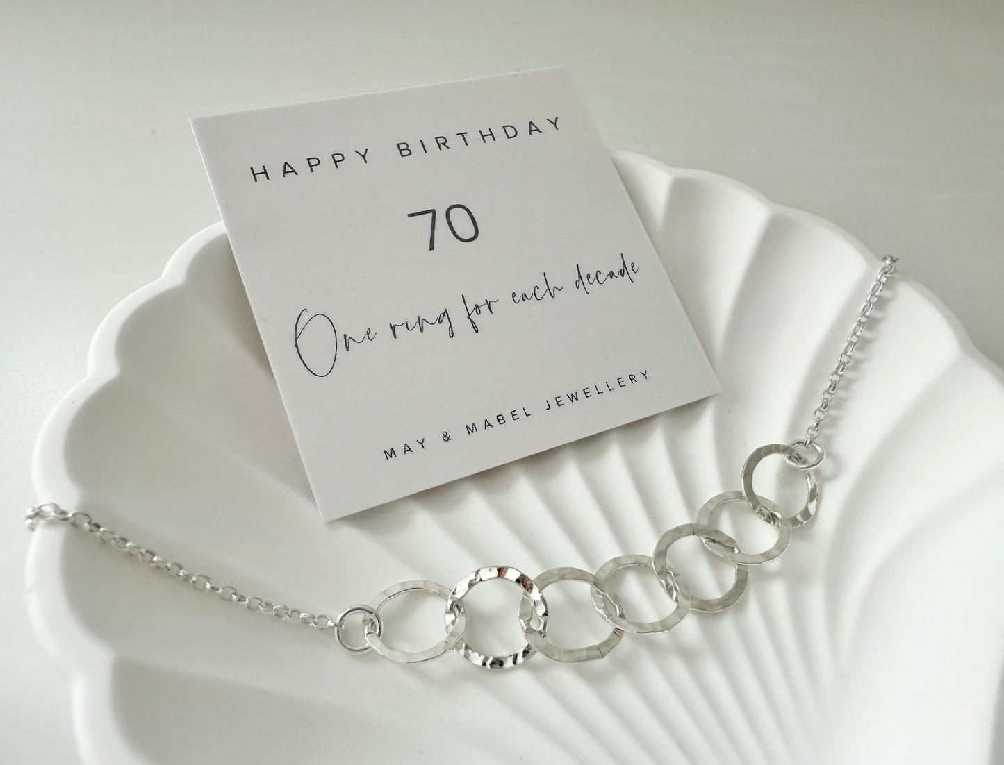 70th Birthday Sterling Silver Interlinked Necklace