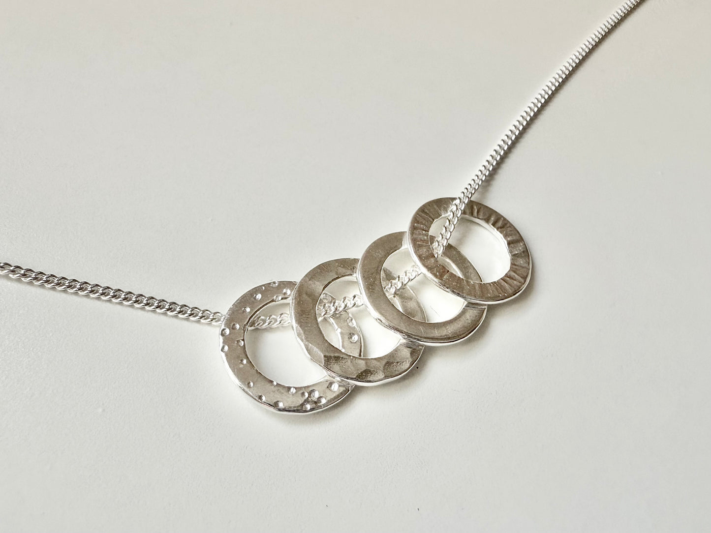 40th Birthday Sterling Silver Washer Necklace