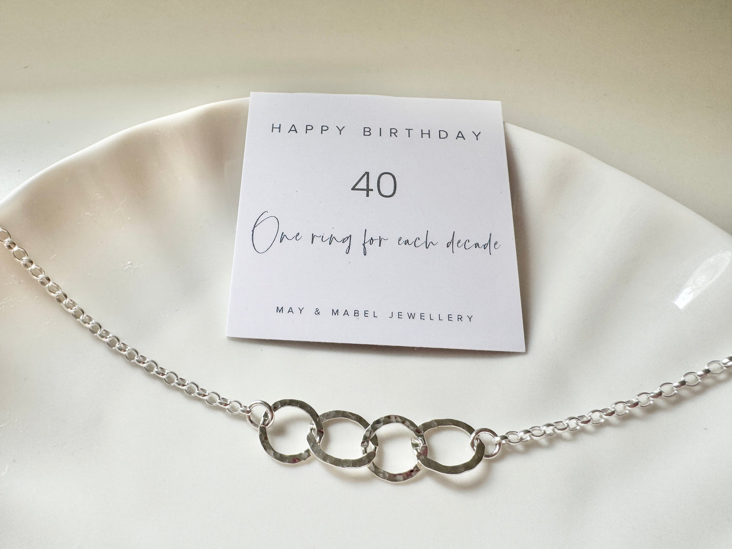 40th Birthday Sterling Silver Interlinked Necklace