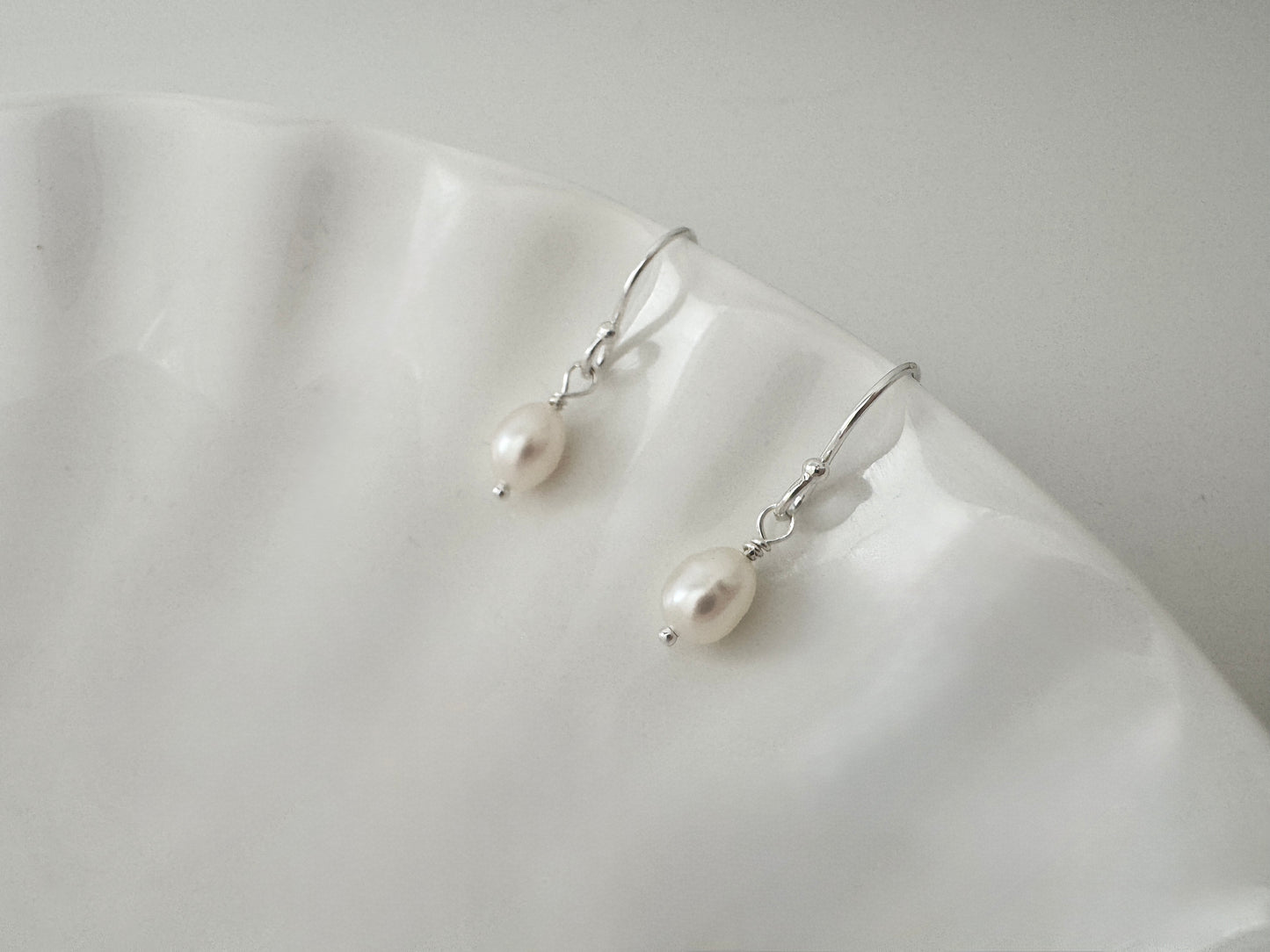 Silver Earrings with Freshwater Pearls