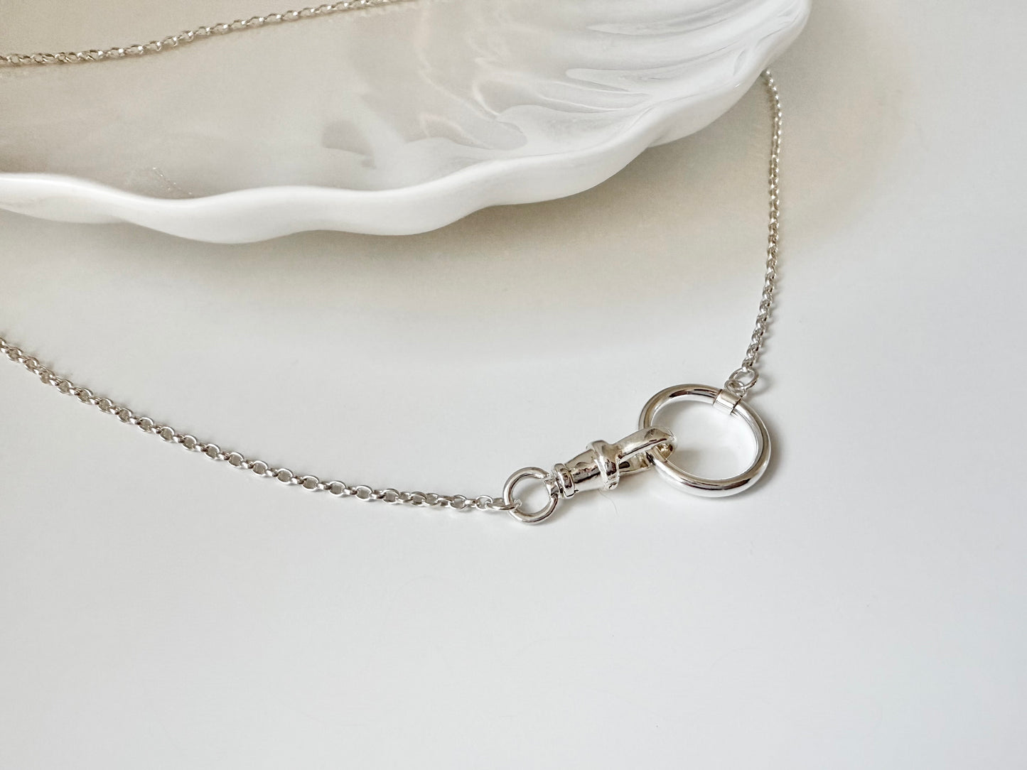 Sterling Silver Albert Swivel Clasp Necklace