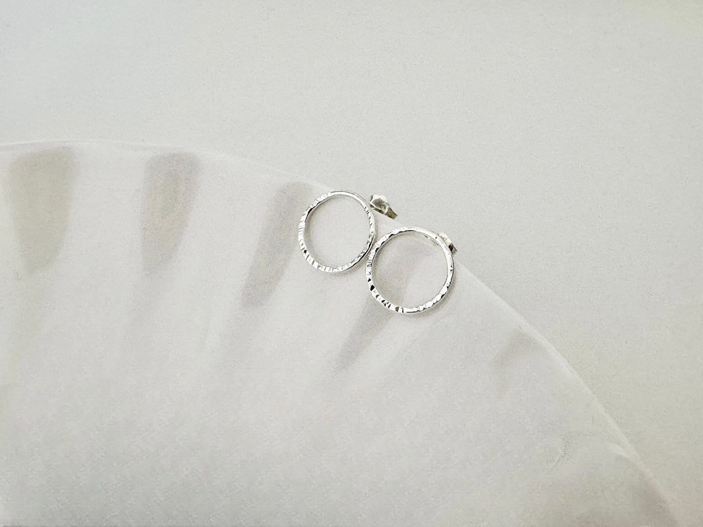 Silver Circle Stud Earrings