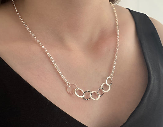 70th Birthday Sterling Silver Interlinked Necklace
