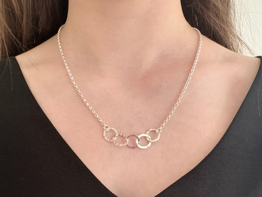 50th Birthday Sterling Silver Interlinked Necklace