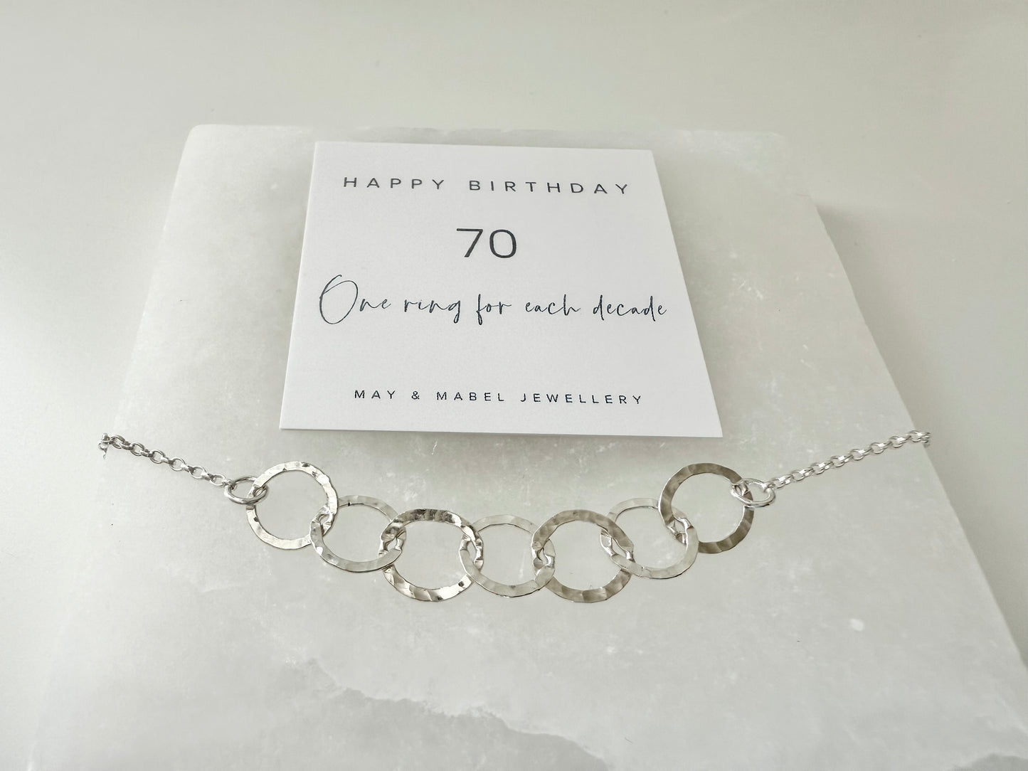 Sterling Silver Bracelet for 70th Birthday