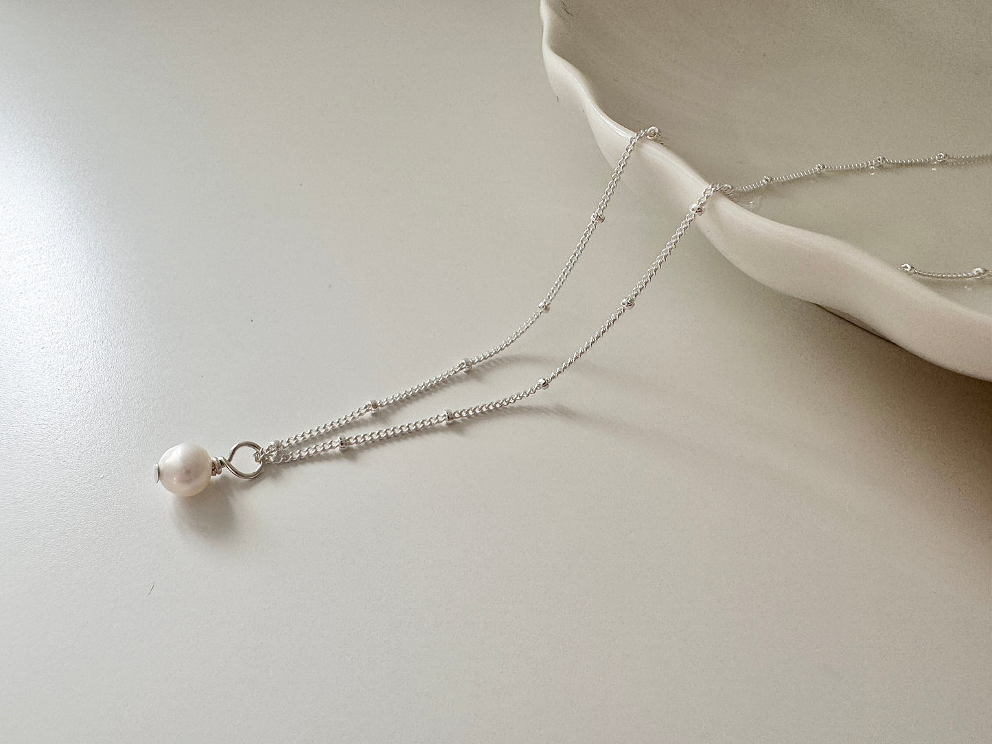 Petite Sterling Silver Pearl Pendant Necklace