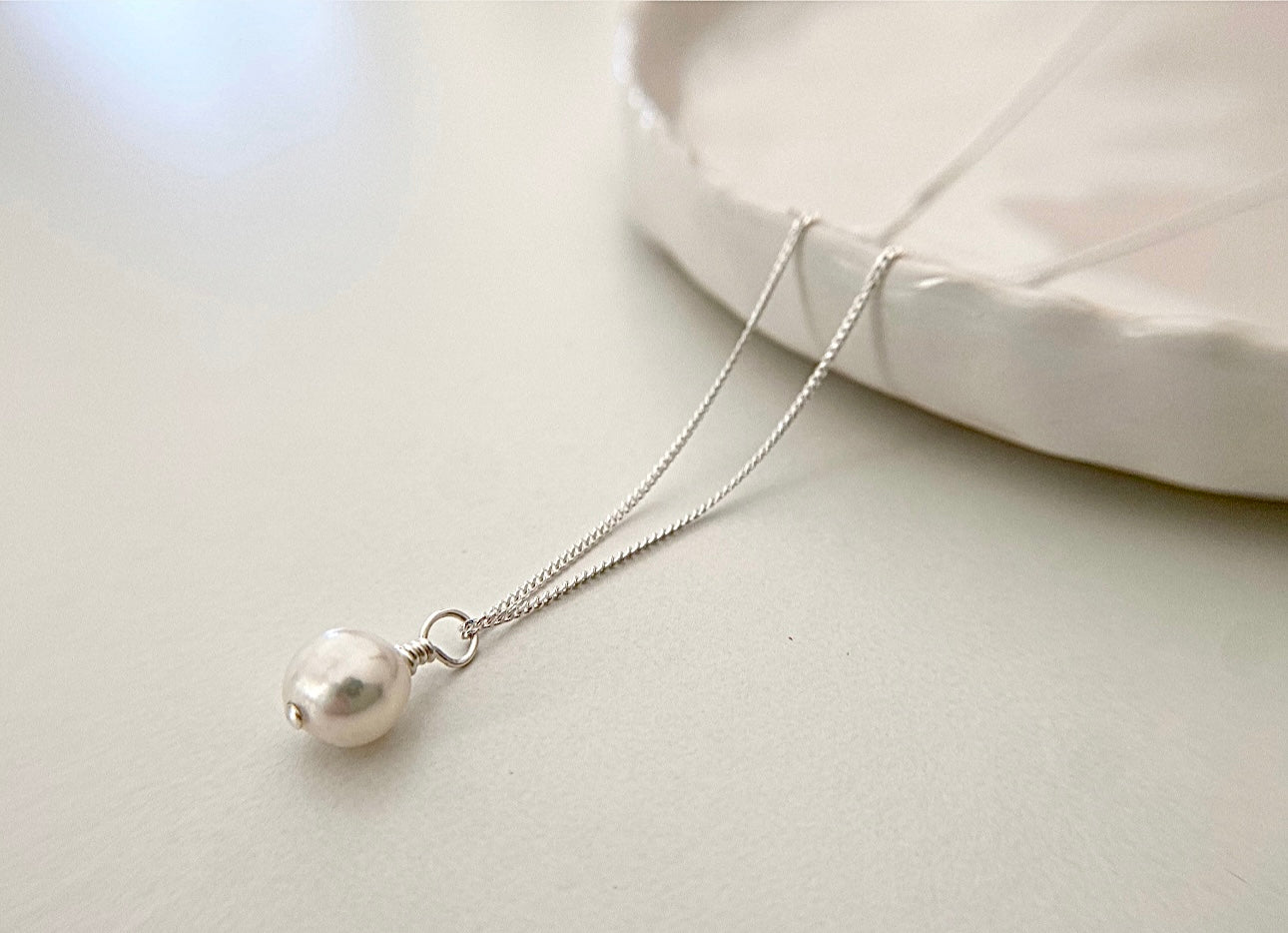 Sterling Silver Pearl Pendant Necklace