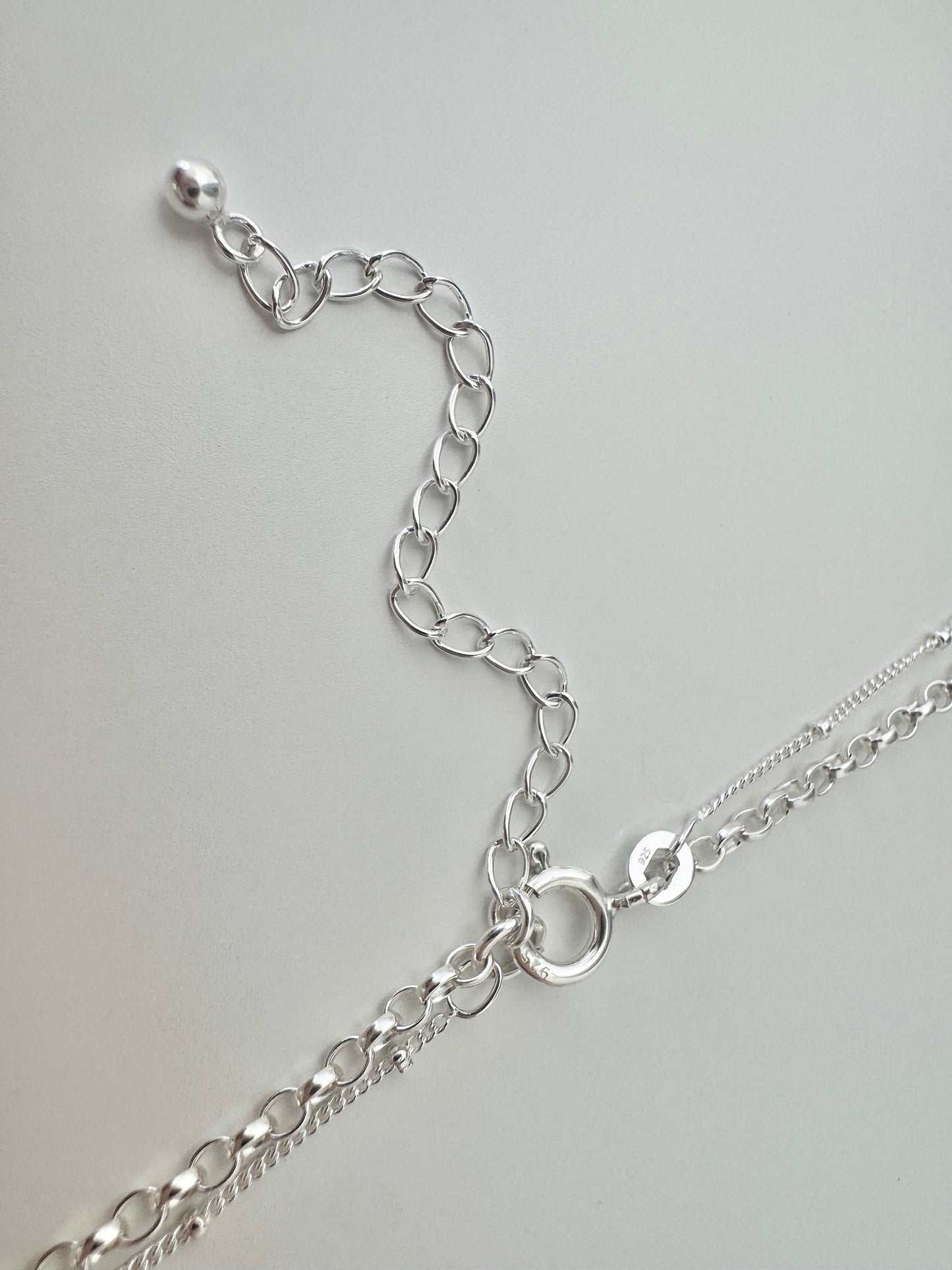 Sterling Silver Double Layer Satellite Chain Bracelet