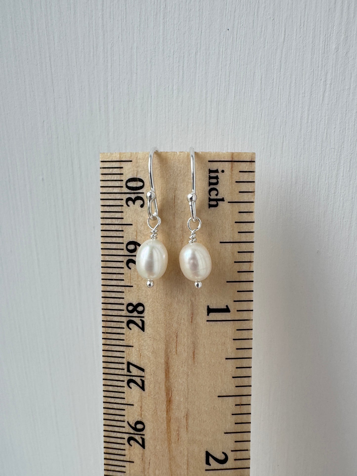 Silver Earrings with Freshwater Pearls