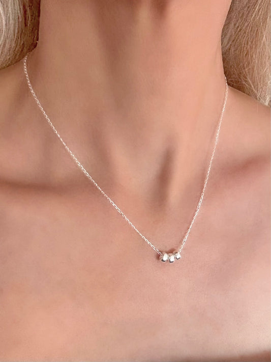 30th Birthday Sterling Silver Necklace with Rondelle Beads