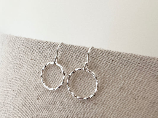 Sterling Silver Twisted Hoop Earrings