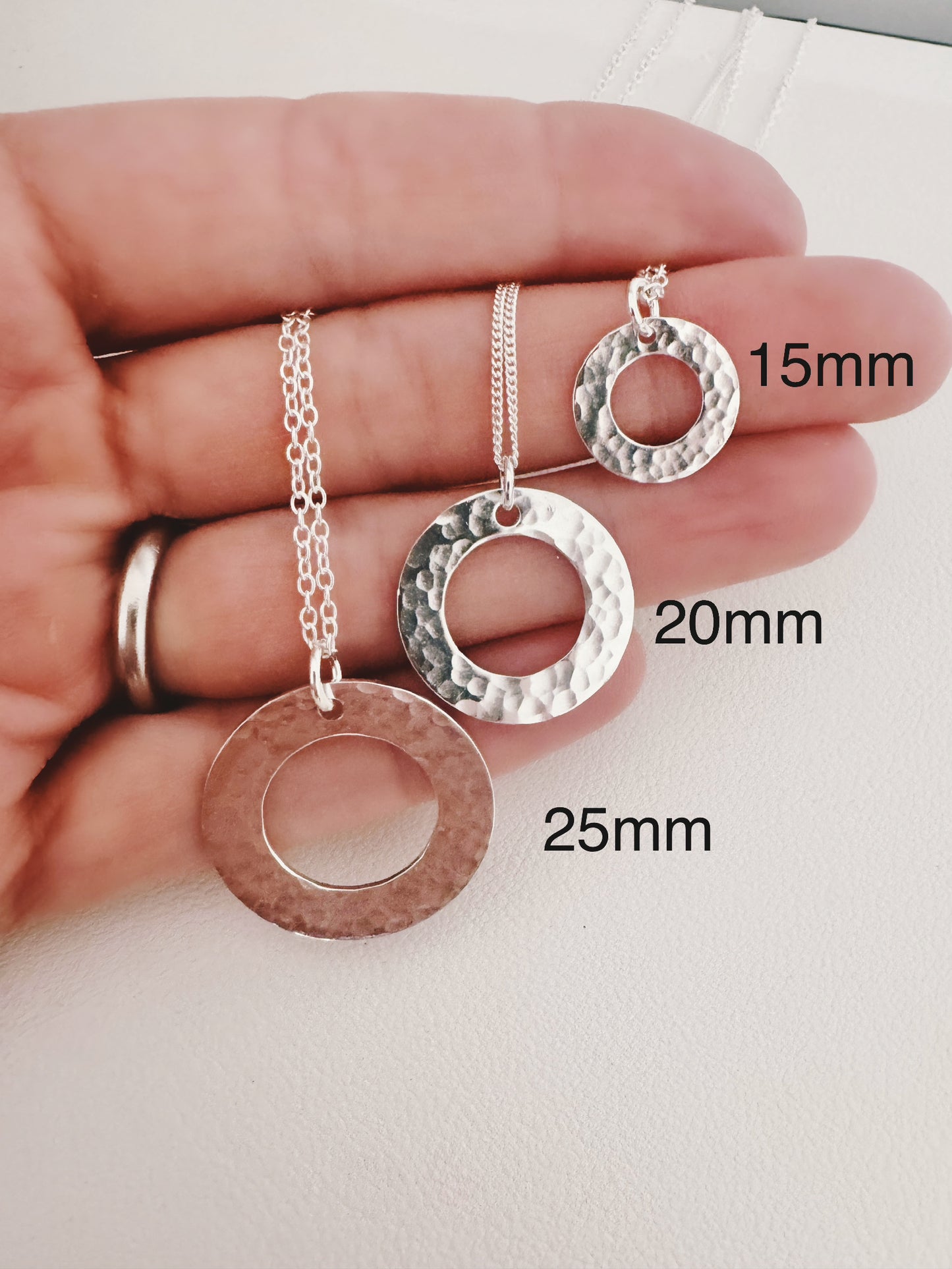 Sterling Silver Circle Pendant Necklace