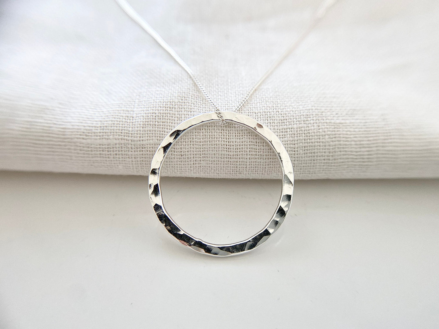 Simple Silver Circle Layering Necklace