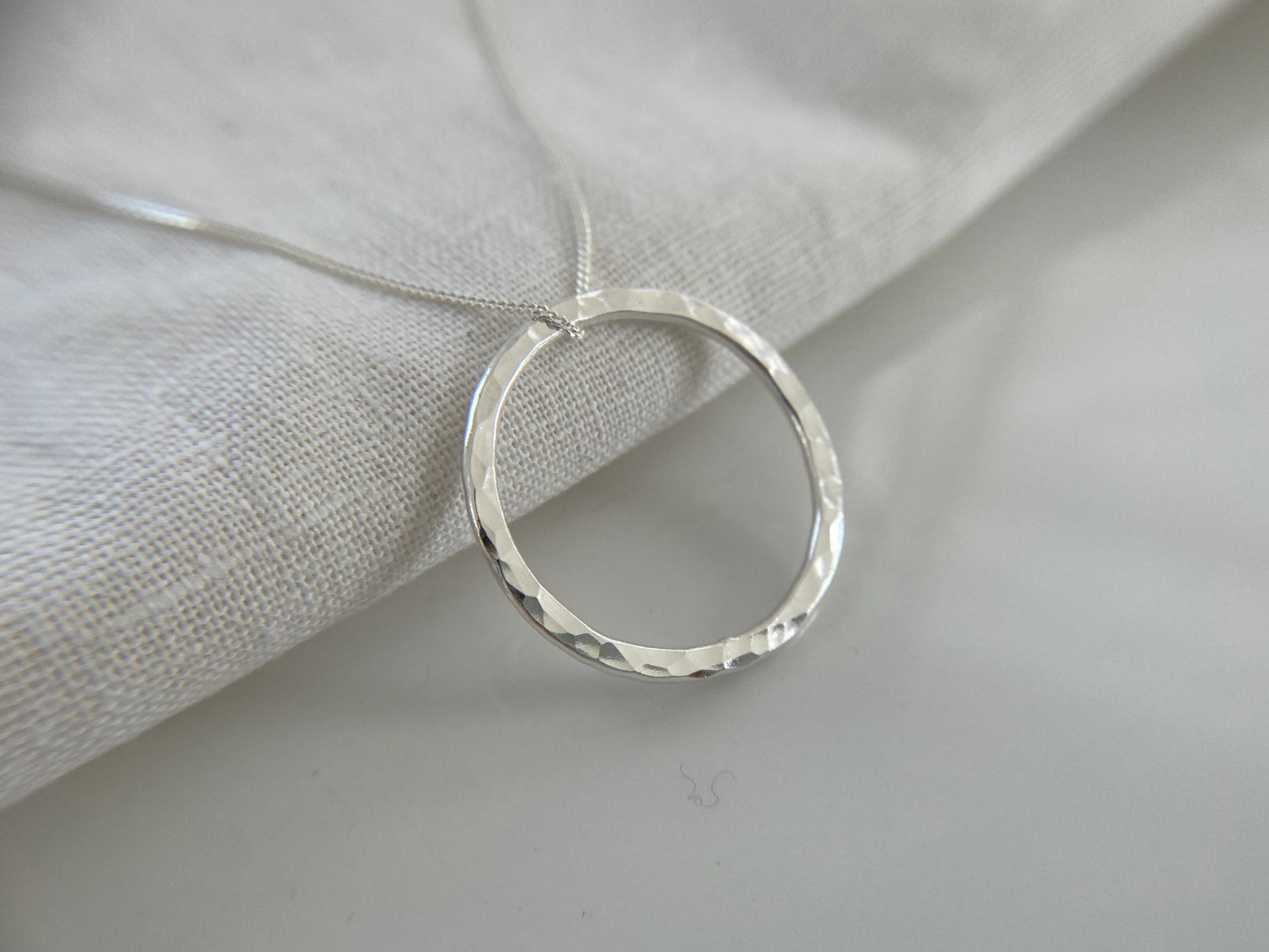Simple Silver Circle Layering Necklace