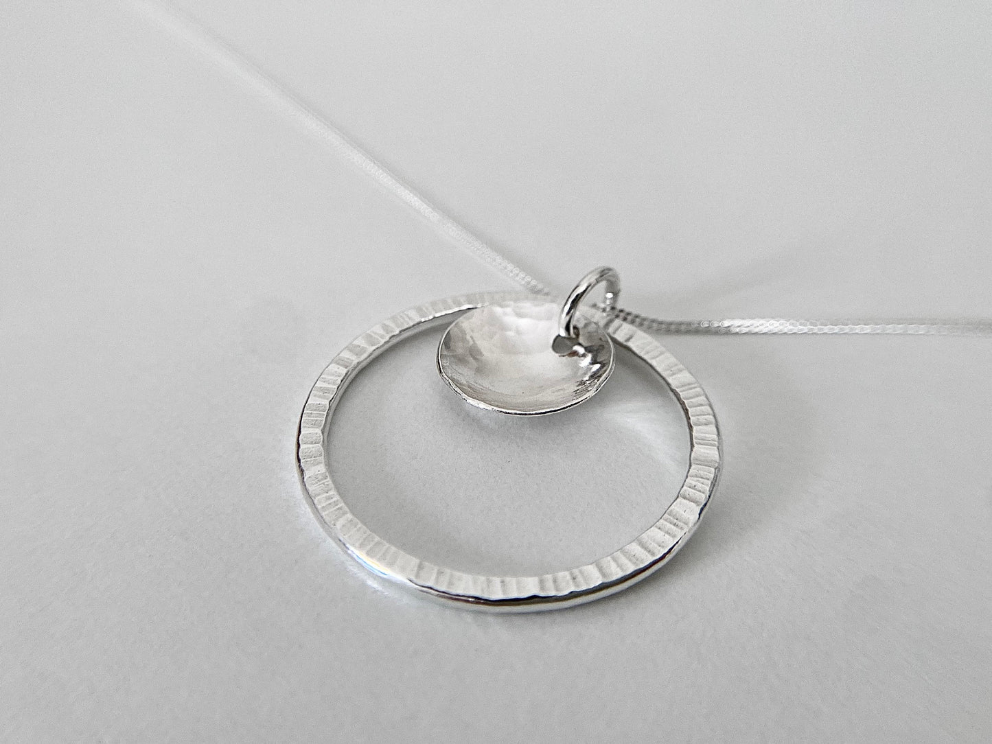 Sterling Silver Domed Disc Infinity Necklace