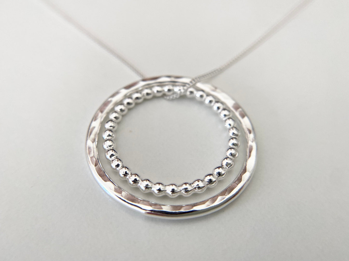 Sterling Silver Two Circles Layering Necklace