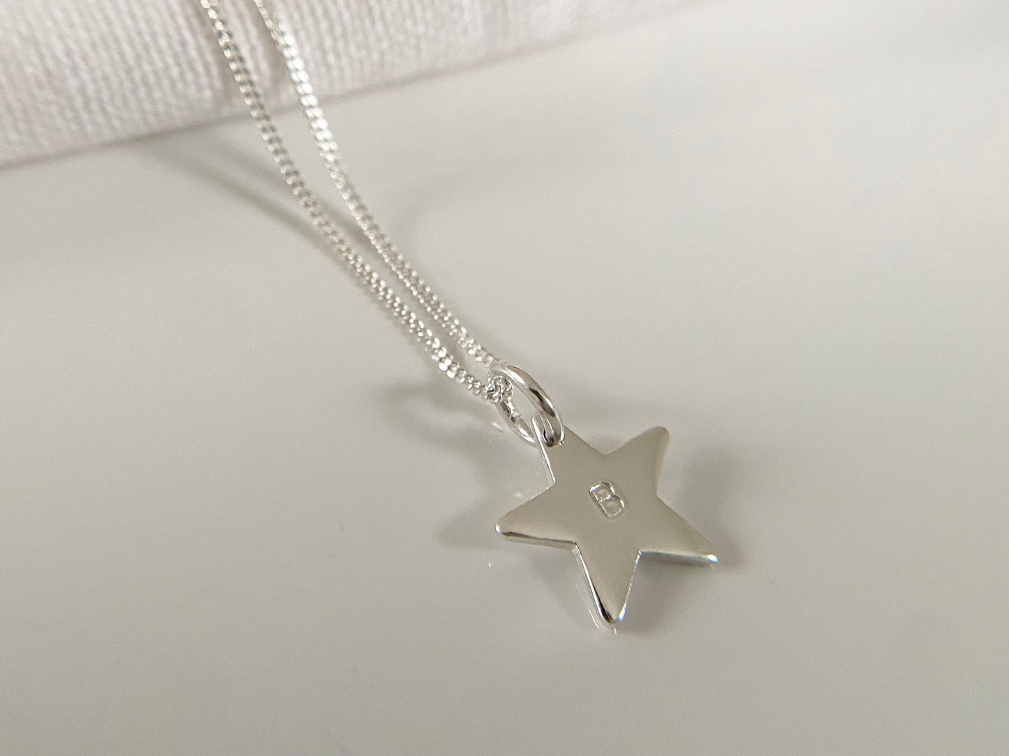 Silver Star Necklace Personalised with Initial