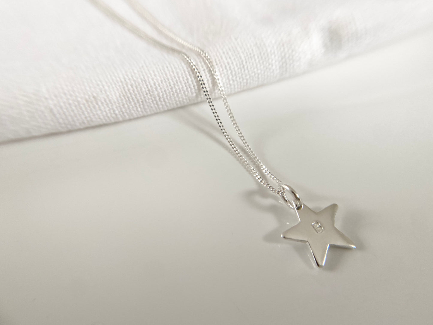 Silver Star Necklace Personalised with Initial