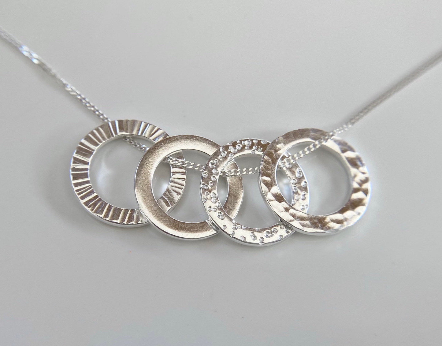 40th Birthday Sterling Silver Necklace for Four Decades (M)