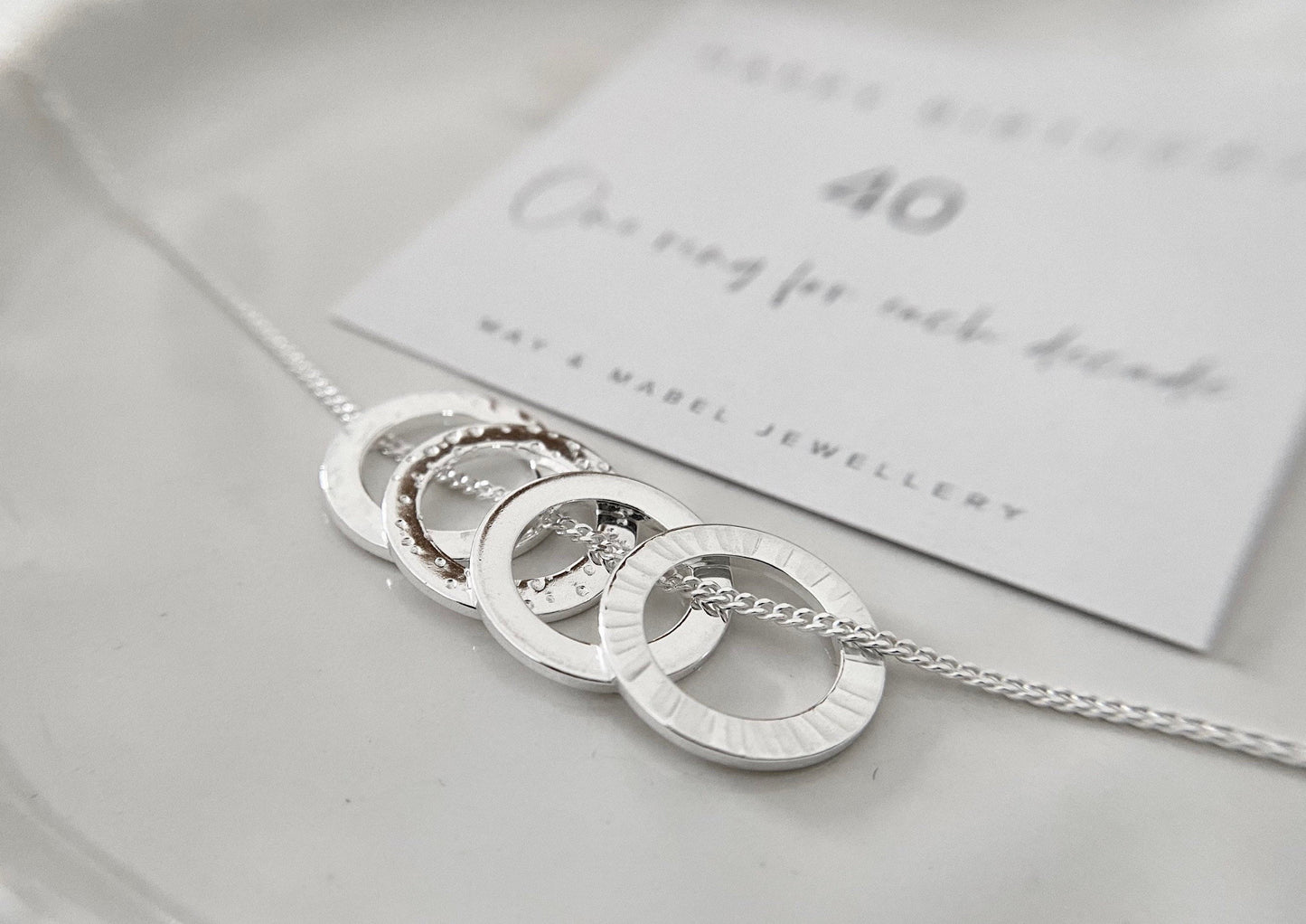 40th birthday silver necklace