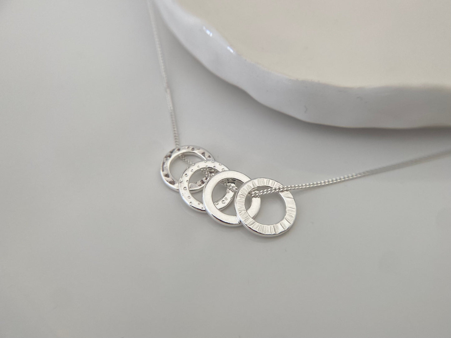 40th Birthday Sterling Silver Washer Necklace